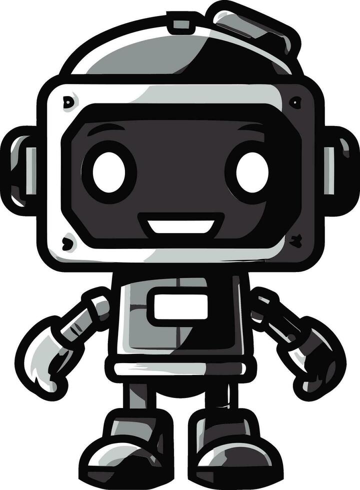 Pixel Paladin A Stylish Mascot Symbol The Robo Ranger A Miniature Robot Logo vector