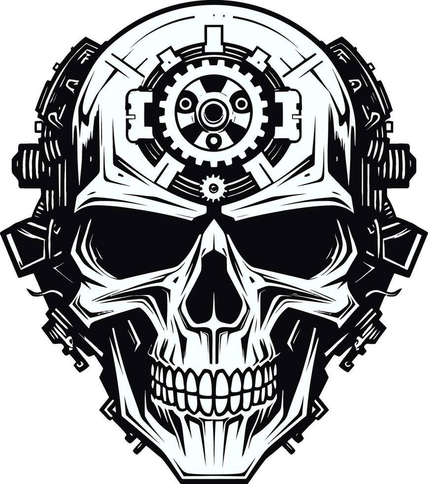 Abstract Robotic Skull The Artistic Expression of Tech Vector Cyber Artistry Where Aesthetics and Engineering Merge