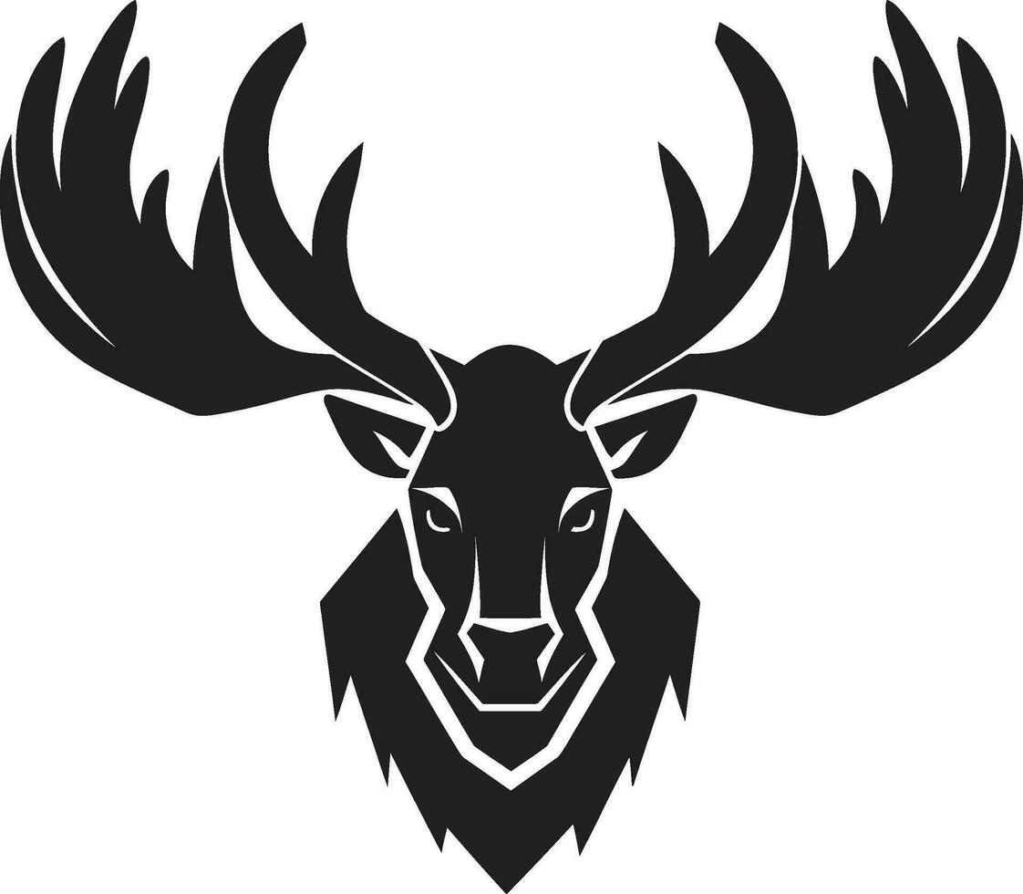 Stylized Black Moose Icon Moose in Serene Vector Silhouette