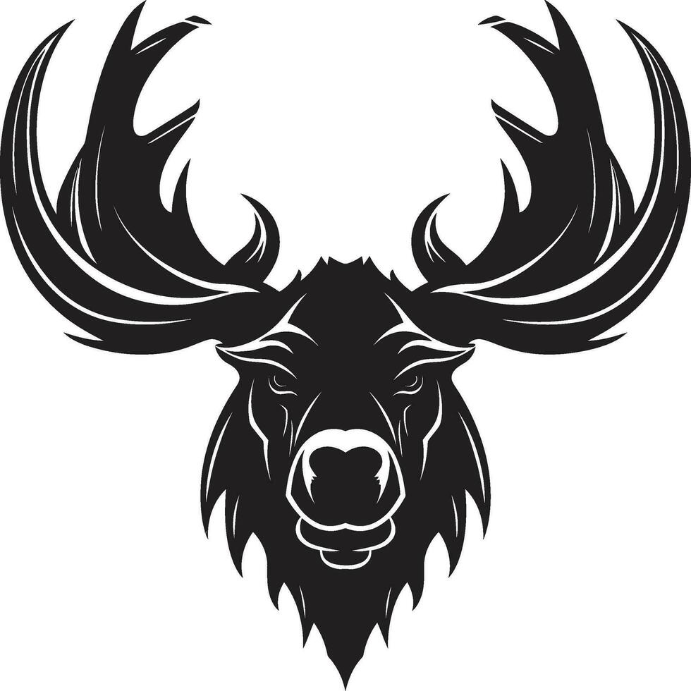 Moose Silhouette with Minimalistic Flair Majestic Moose Logo in Elegant Black vector