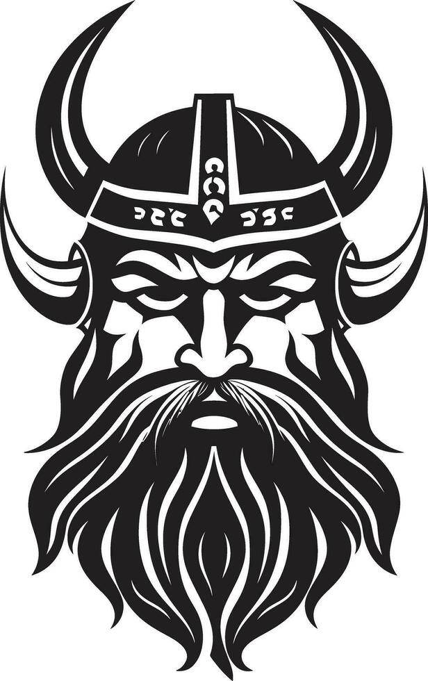 Thors Triumph A Viking Symbol of Thunder Shadowed Viking Chief A Black Vector Emblem of Might