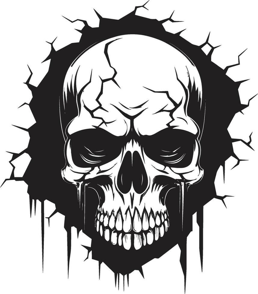 Revealing the Unseen Path The Mystery of the Cracked Wall Skull Eerie Intrusion The Dark Secrets of the Vector Skull