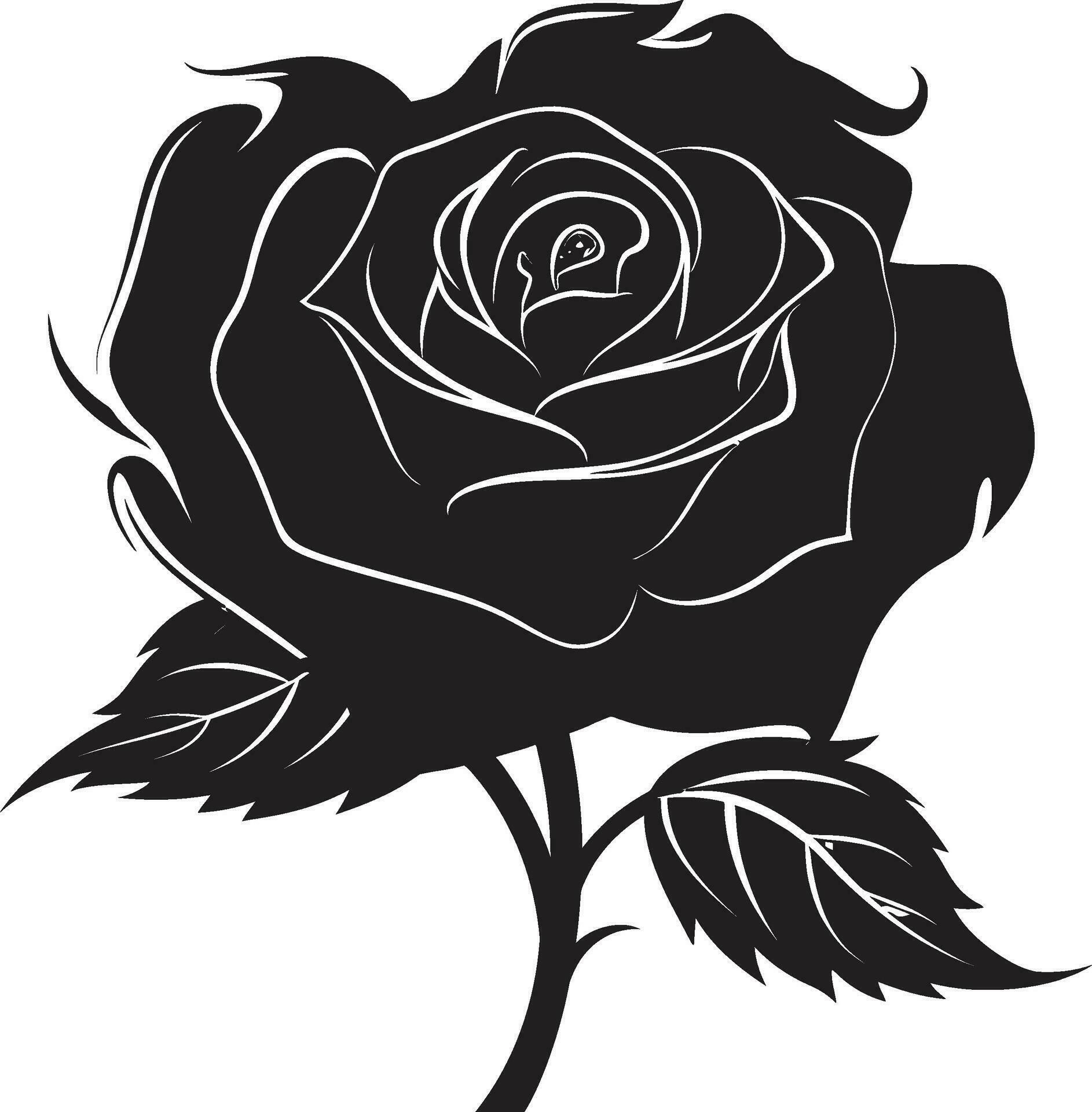 Modern Rose Majesty in Vector Art A modern and majestic rose symbol