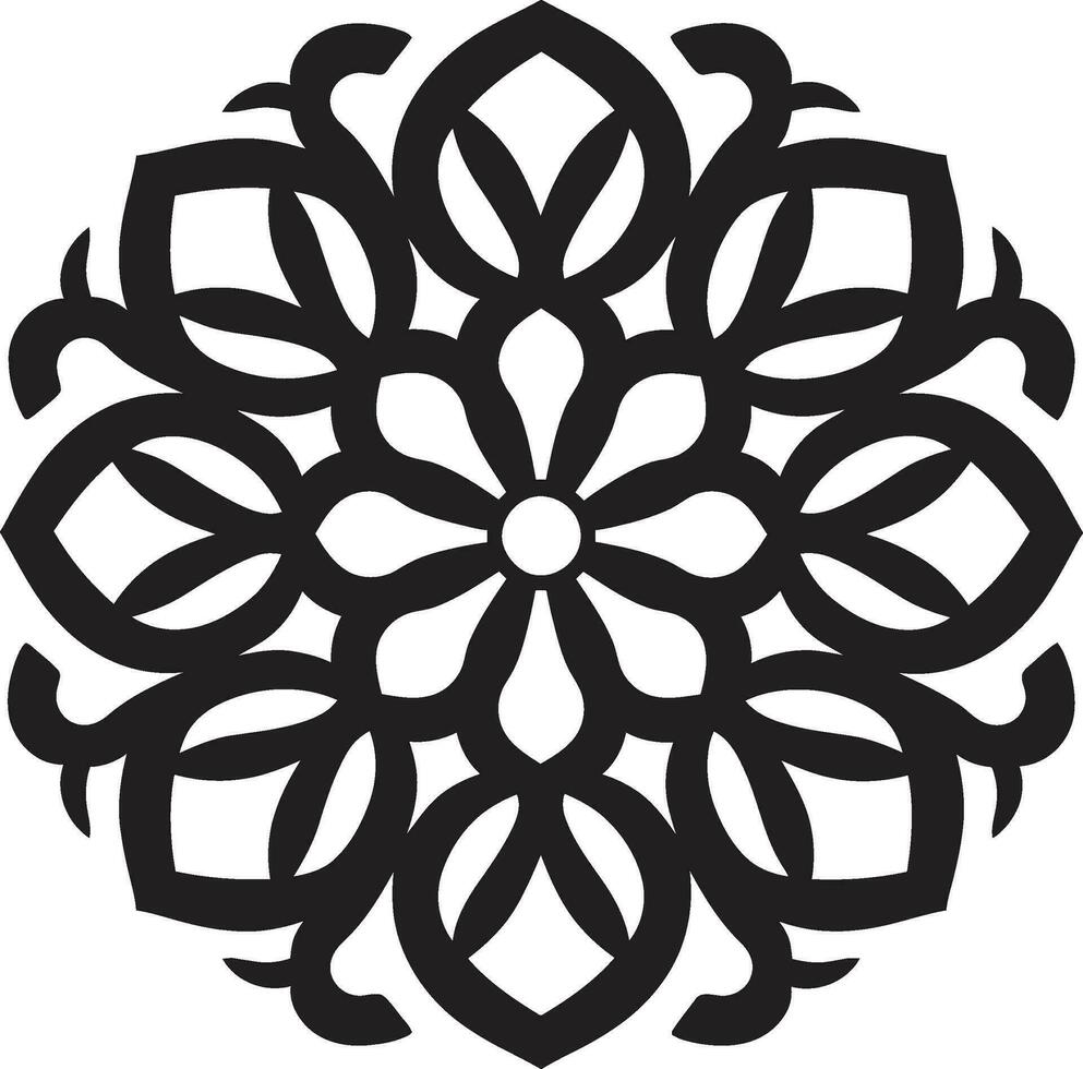 Arabic Elegance Redefined Floral Logo Icon Exquisite Arabesque Art Black Vector Emblem