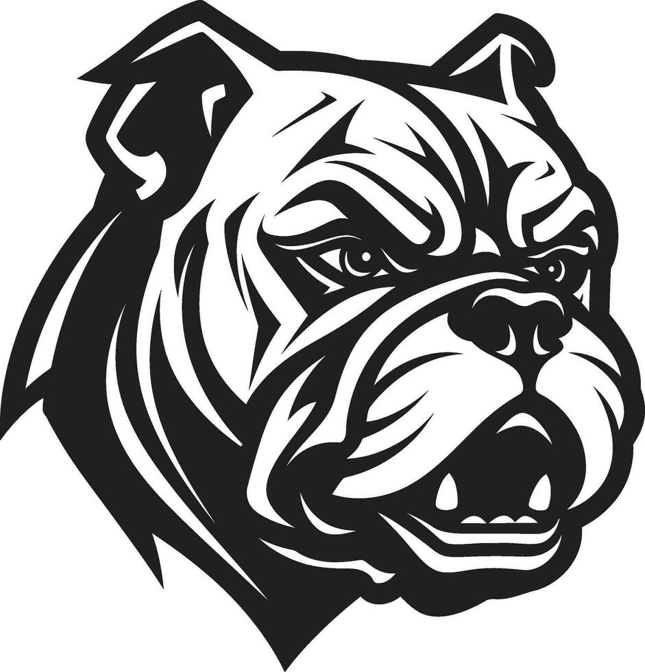 Bold and Fearless Black Logo with Bulldog Bulldog Majesty Iconic Emblem in Black vector