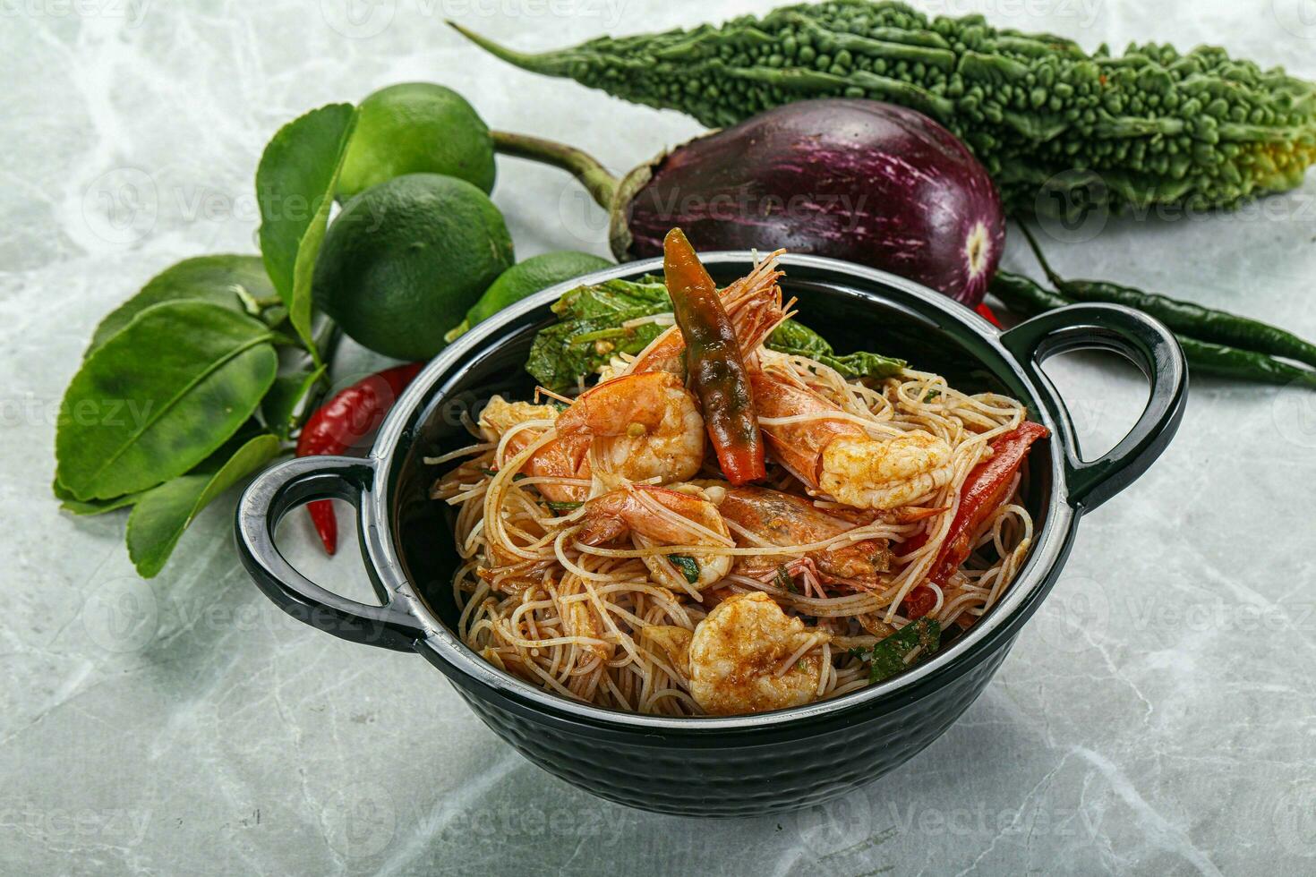 Thai Spicy Vermicelli Salad with Prawns photo