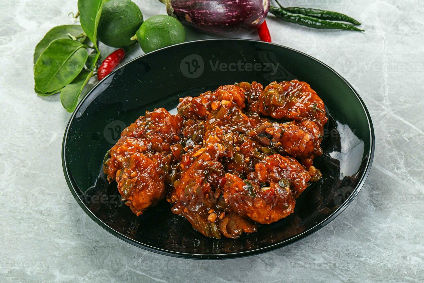 Chinese cuisine - Chicken manchurian gravy photo