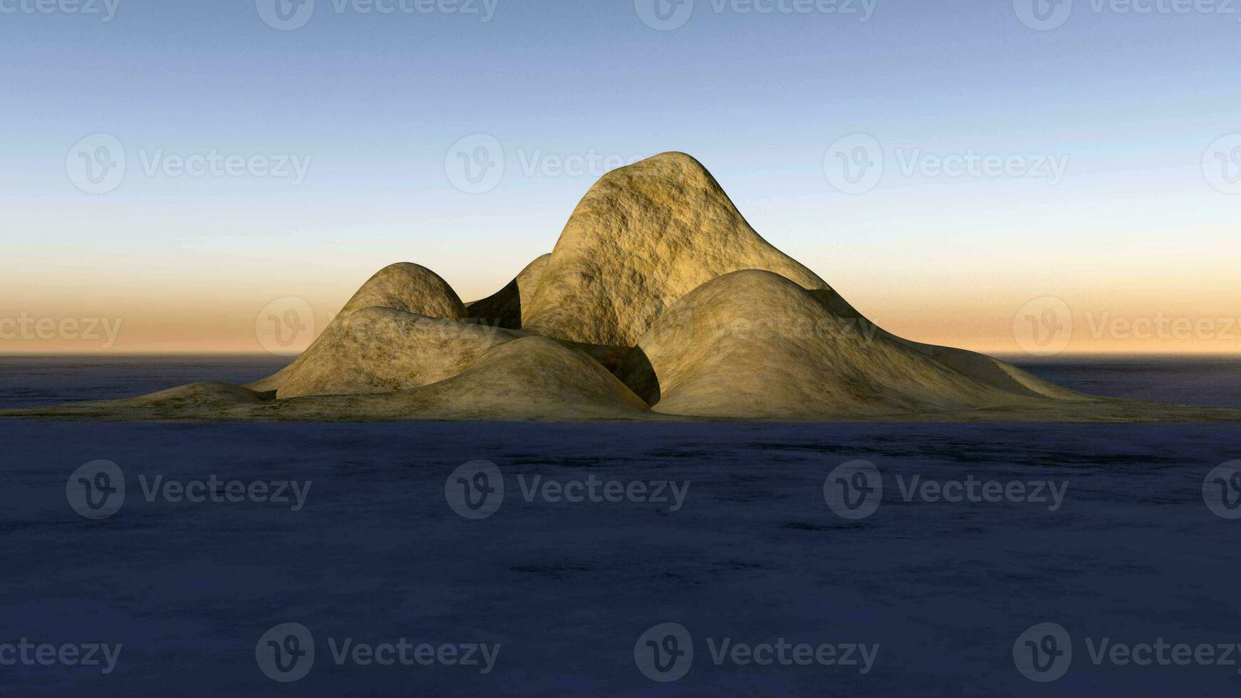 Mountains in the deserted land photo