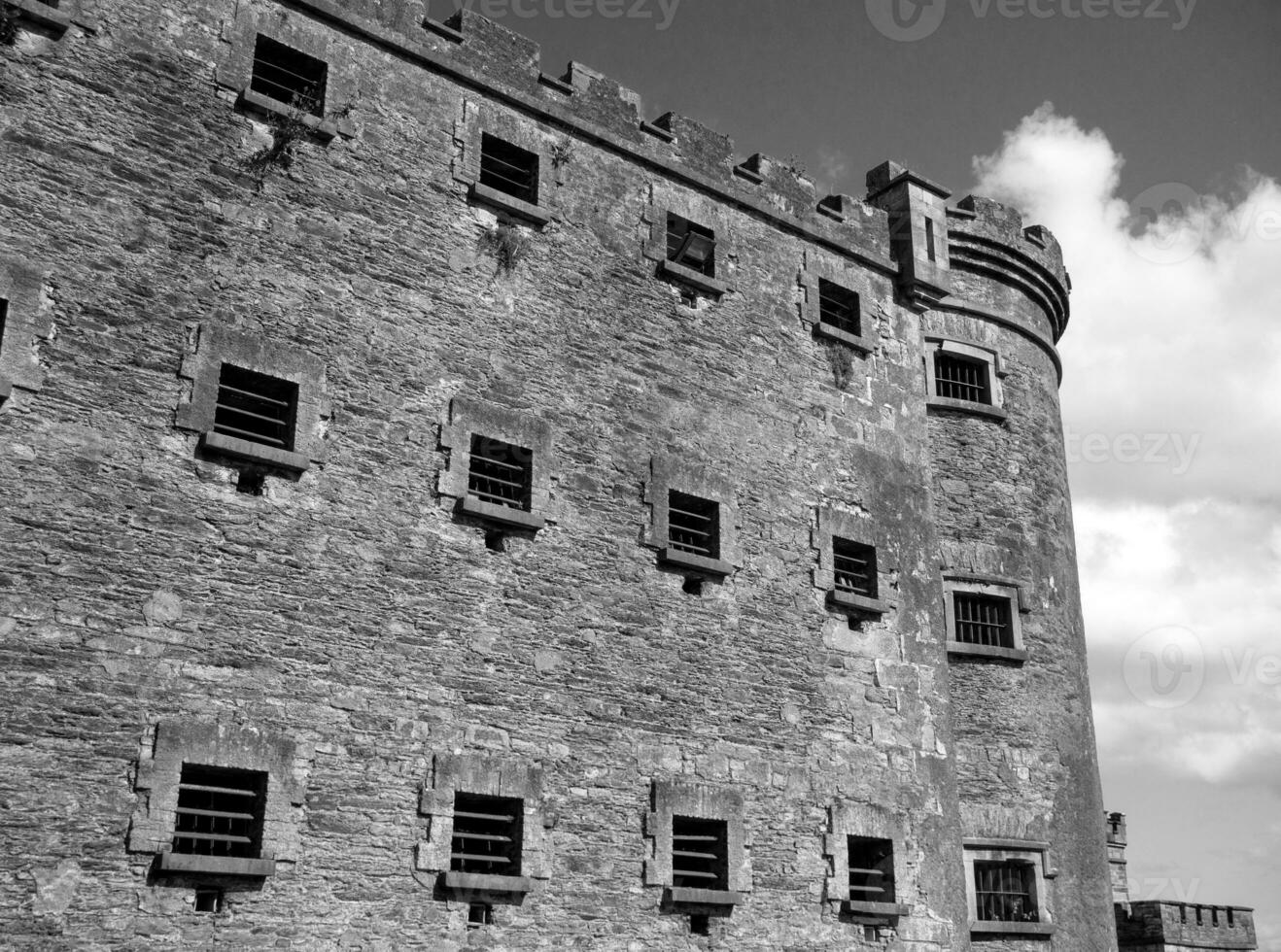 Old celtic castle tower walls, Cork City Gaol prison in Ireland. Fortress, citadel background photo