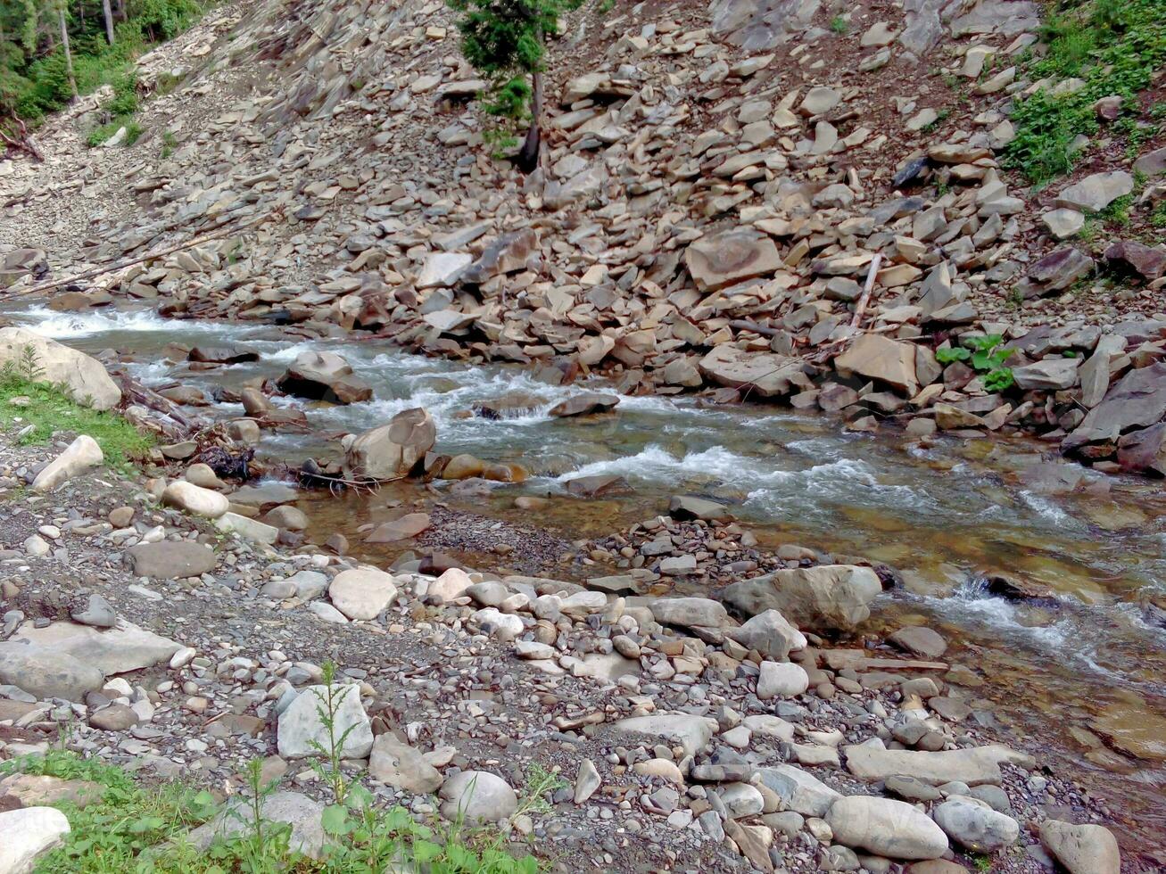 Mountain river stream photo