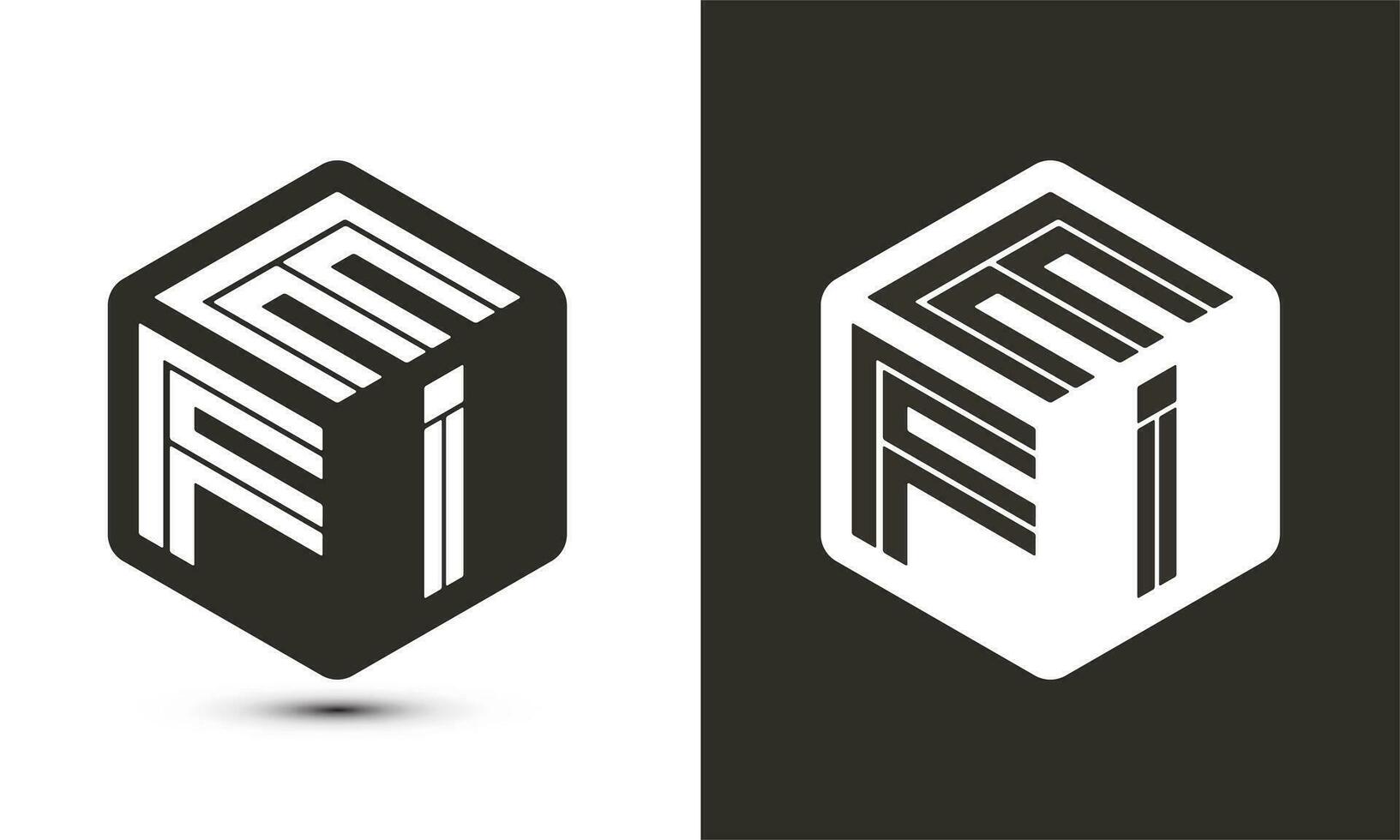 efi letra logo diseño con ilustrador cubo logo, vector logo moderno alfabeto fuente superposición estilo.