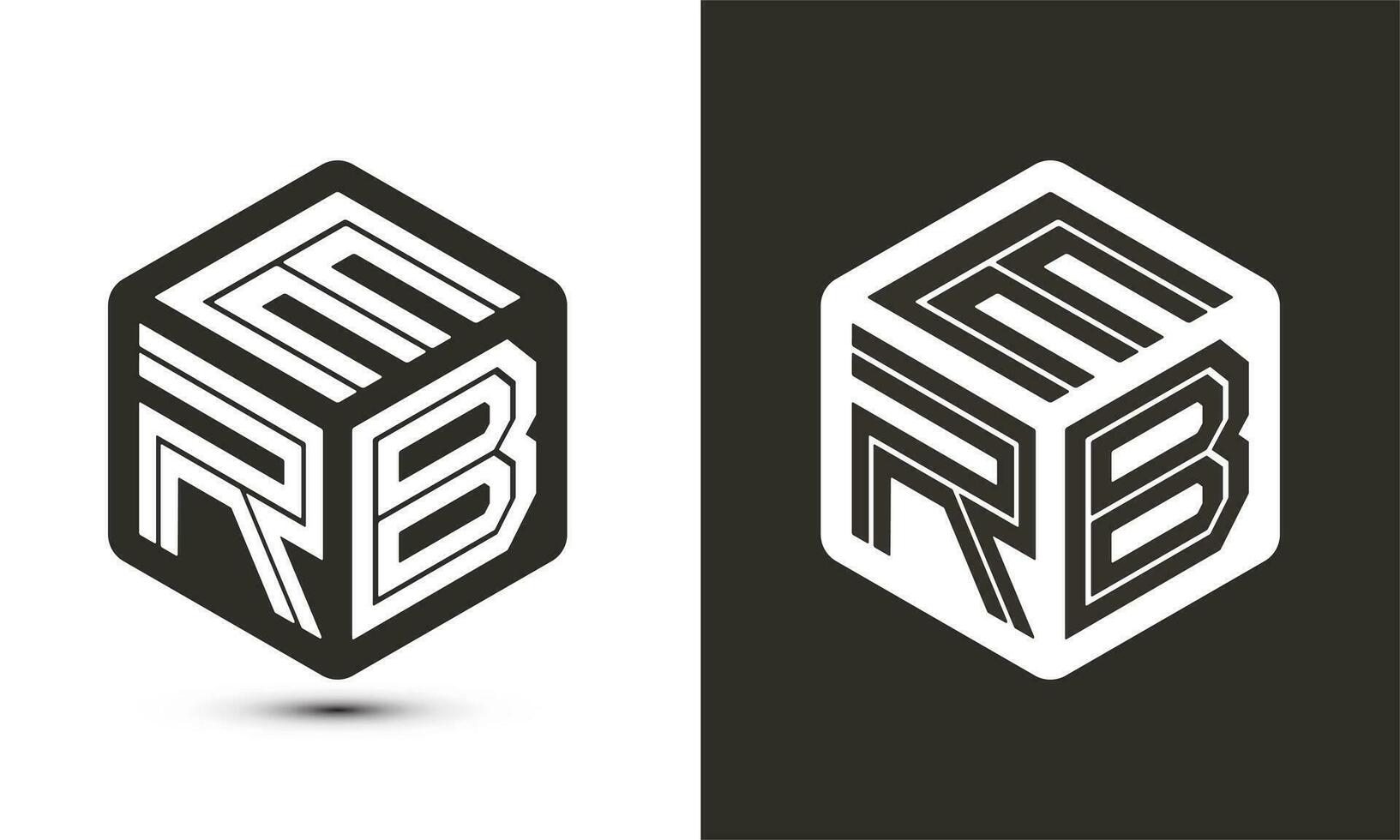 ERB letter logo design with illustrator cube logo, vector logo modern alphabet font overlap style.