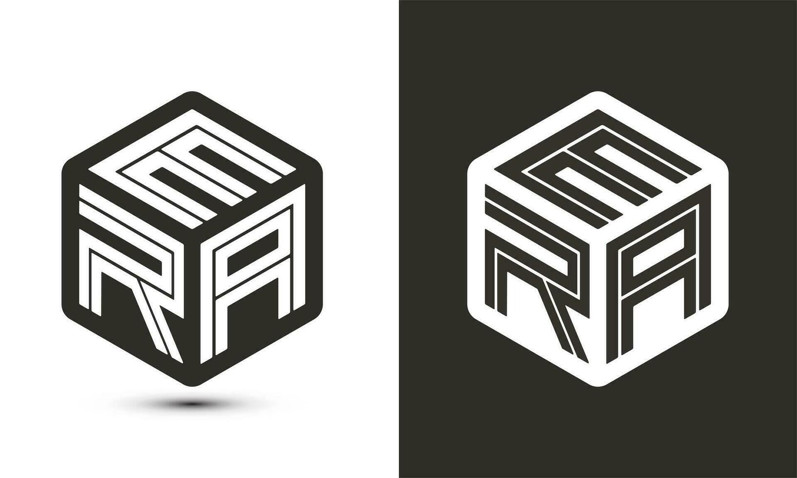 ERA letter logo design with illustrator cube logo, vector logo modern alphabet font overlap style.