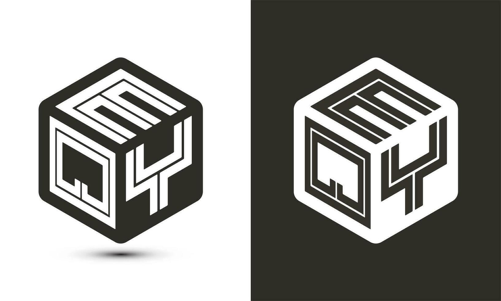 EQY letter logo design with illustrator cube logo, vector logo modern alphabet font overlap style.