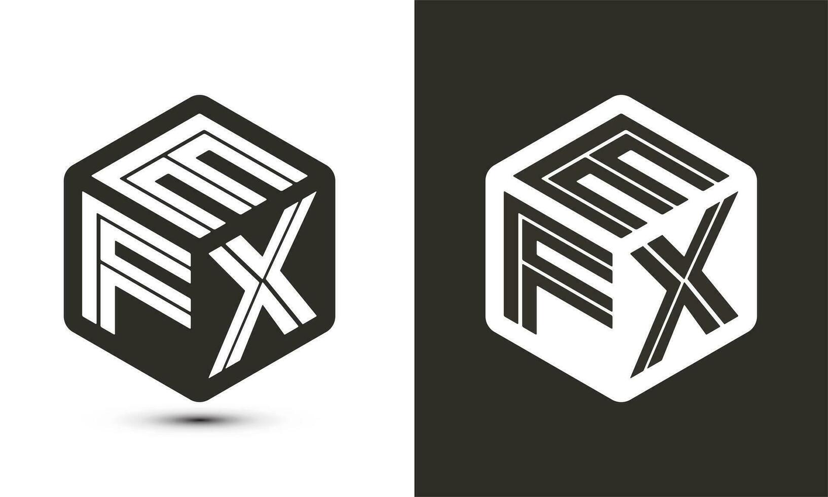 EFX letter logo design with illustrator cube logo, vector logo modern alphabet font overlap style.