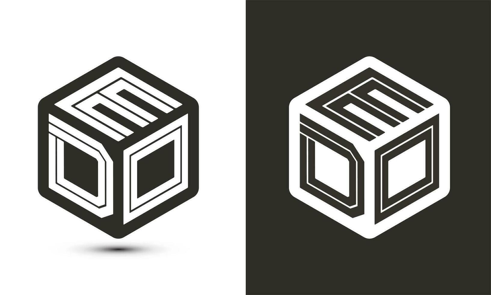 edo letra logo diseño con ilustrador cubo logo, vector logo moderno alfabeto fuente superposición estilo.