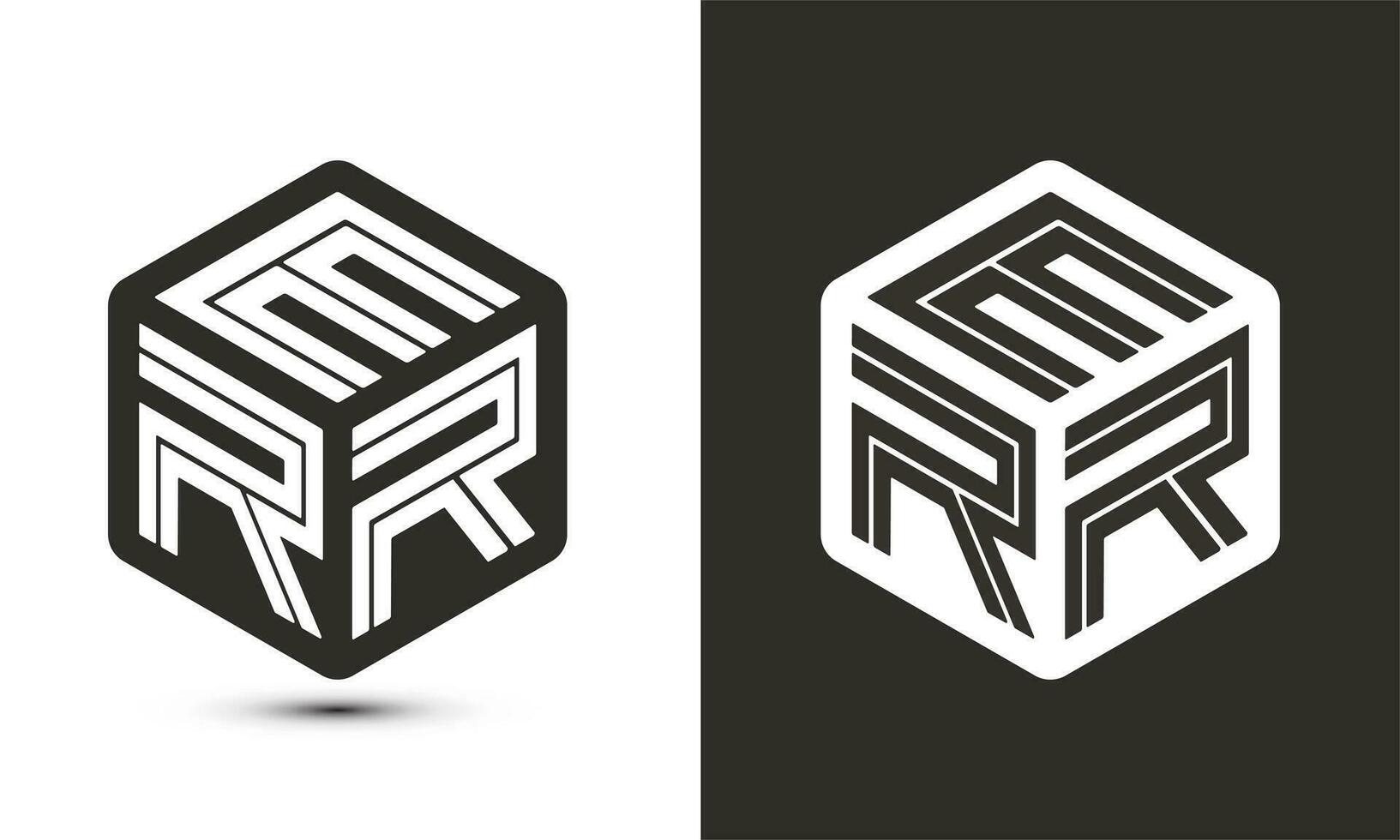 errar letra logo diseño con ilustrador cubo logo, vector logo moderno alfabeto fuente superposición estilo.