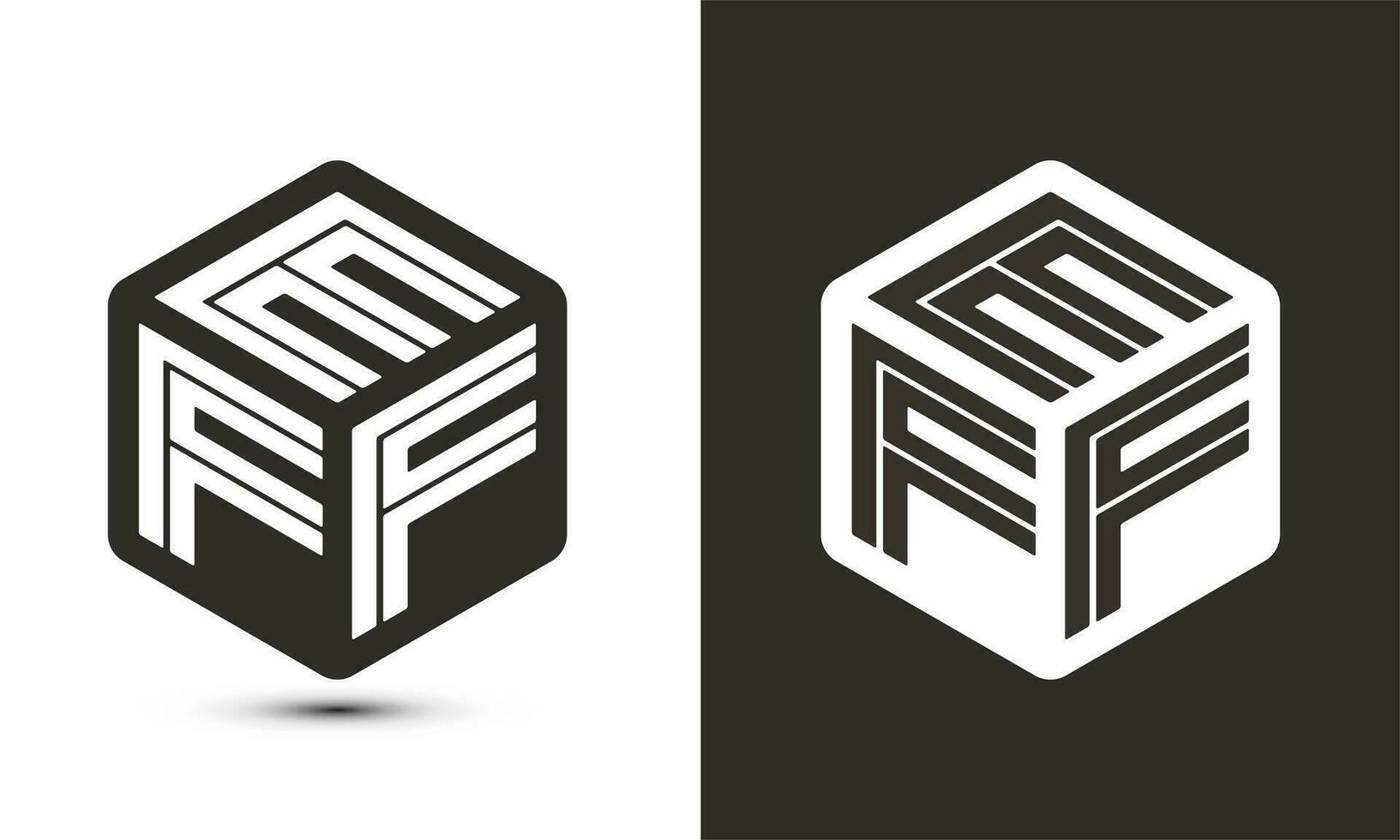 ef letra logo diseño con ilustrador cubo logo, vector logo moderno alfabeto fuente superposición estilo.