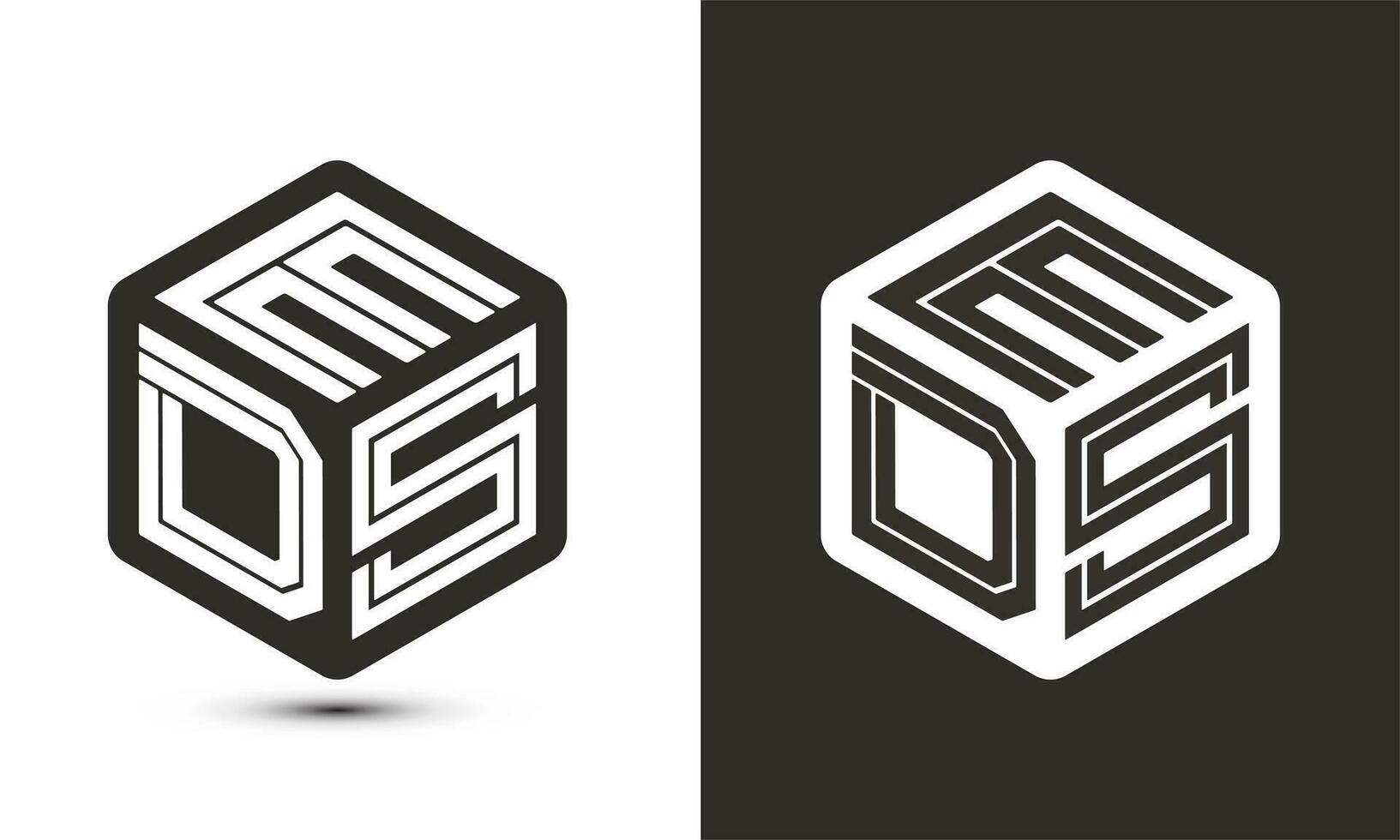 eds letra logo diseño con ilustrador cubo logo, vector logo moderno alfabeto fuente superposición estilo.