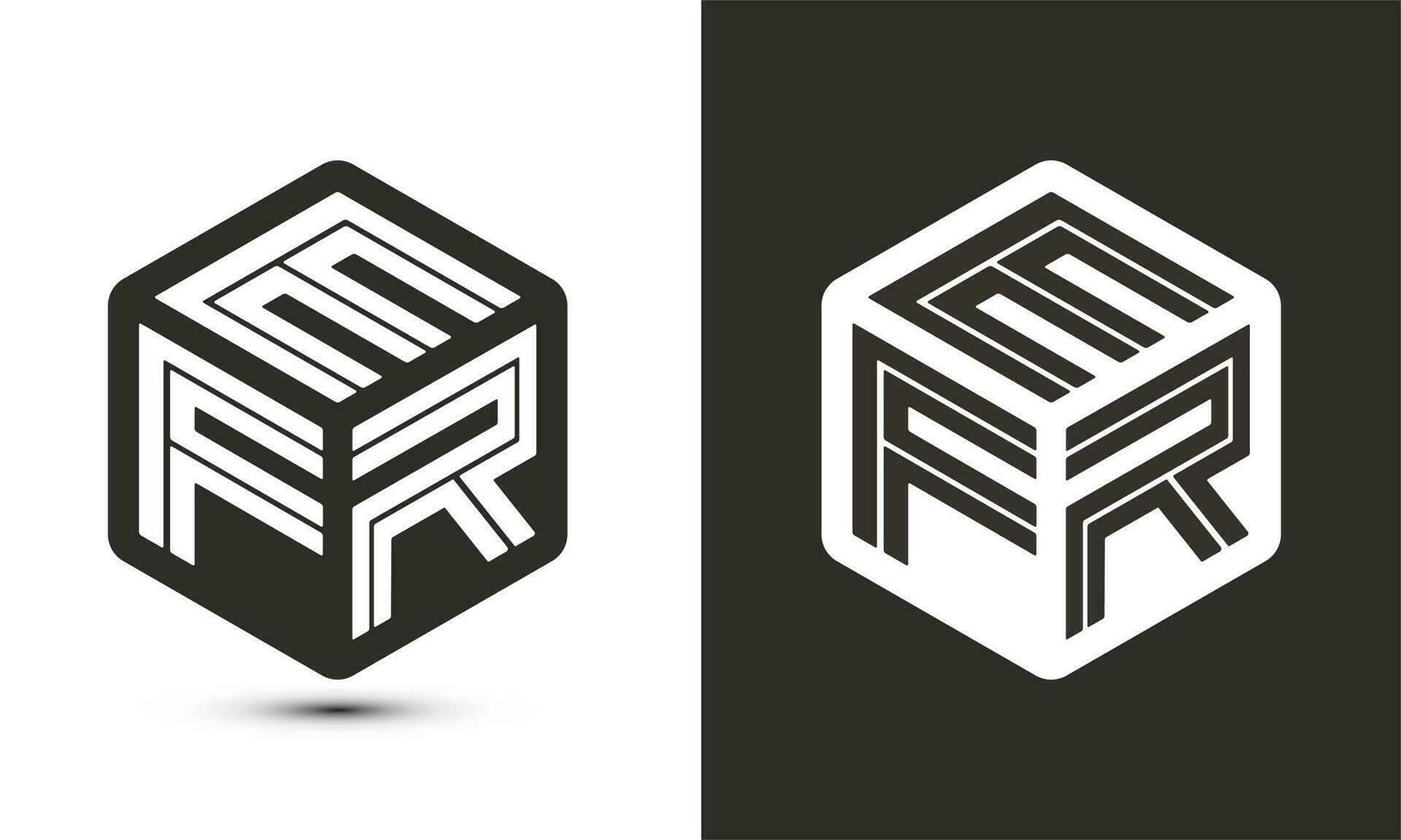 EFR letter logo design with illustrator cube logo, vector logo modern alphabet font overlap style.