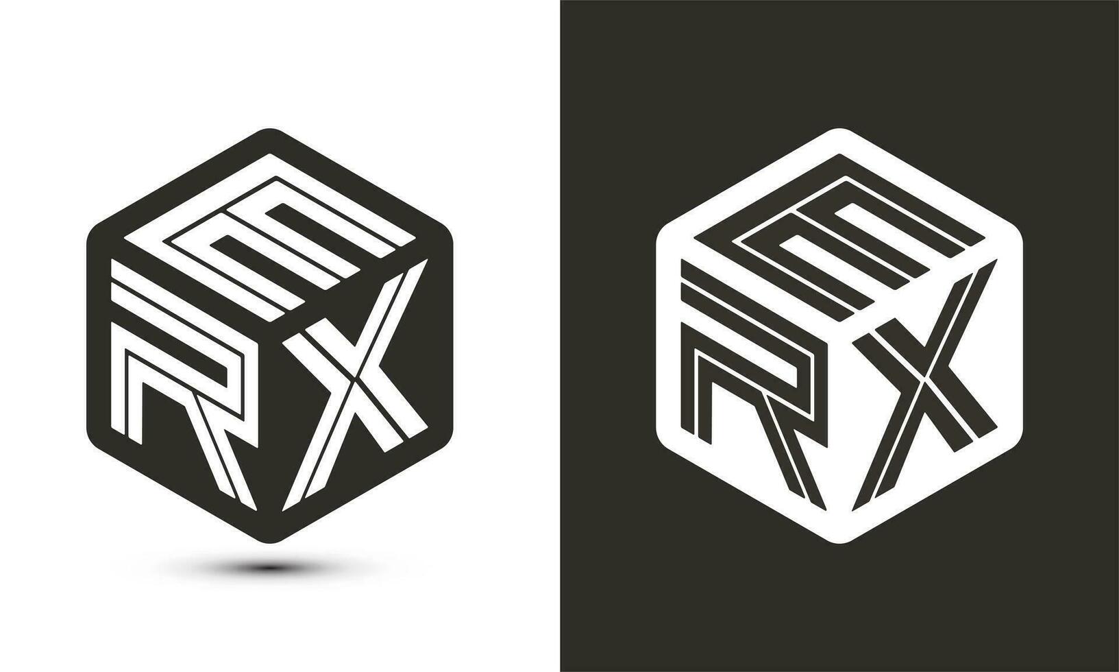 erx letra logo diseño con ilustrador cubo logo, vector logo moderno alfabeto fuente superposición estilo.