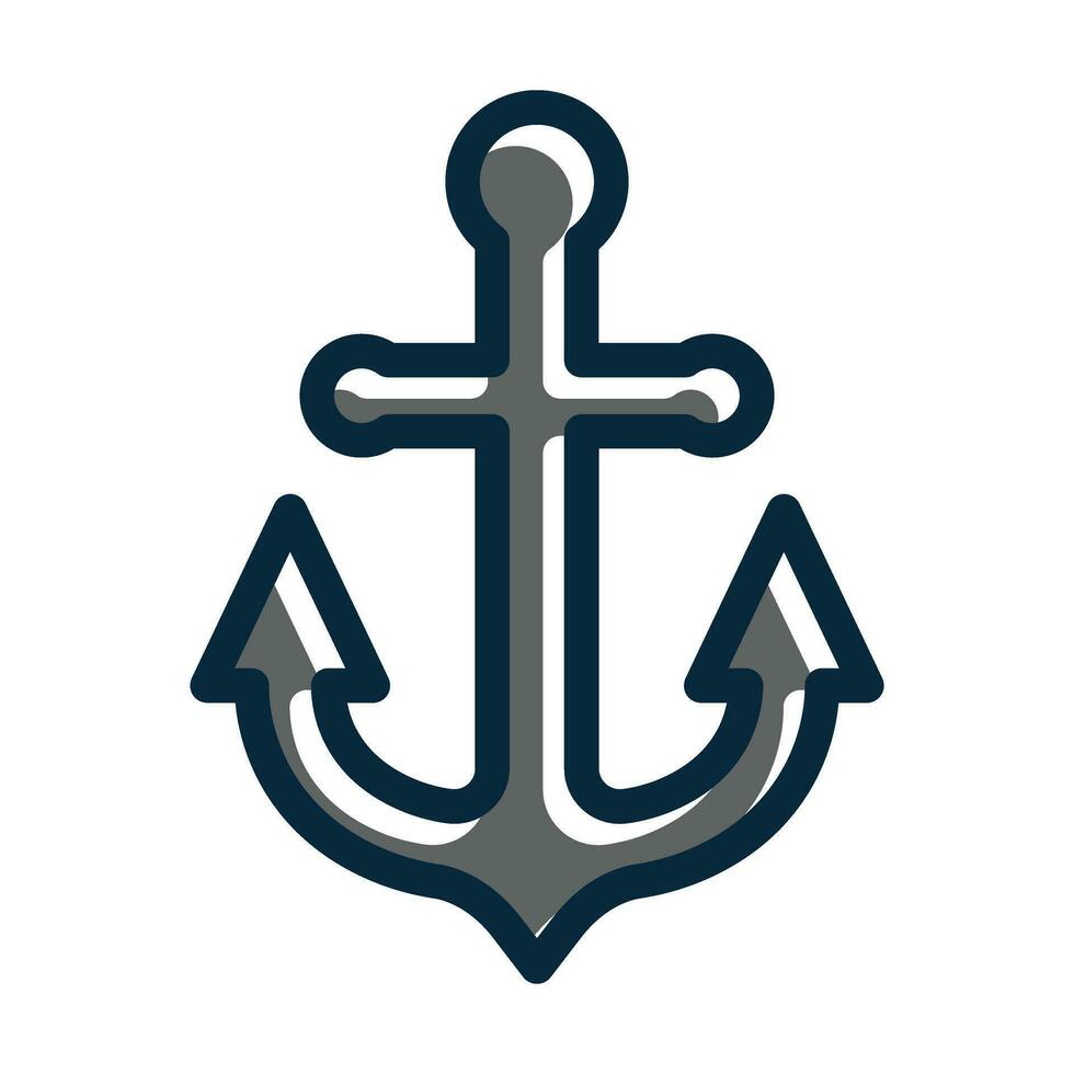 Anchor Vector Thick Line Filled Dark Colors