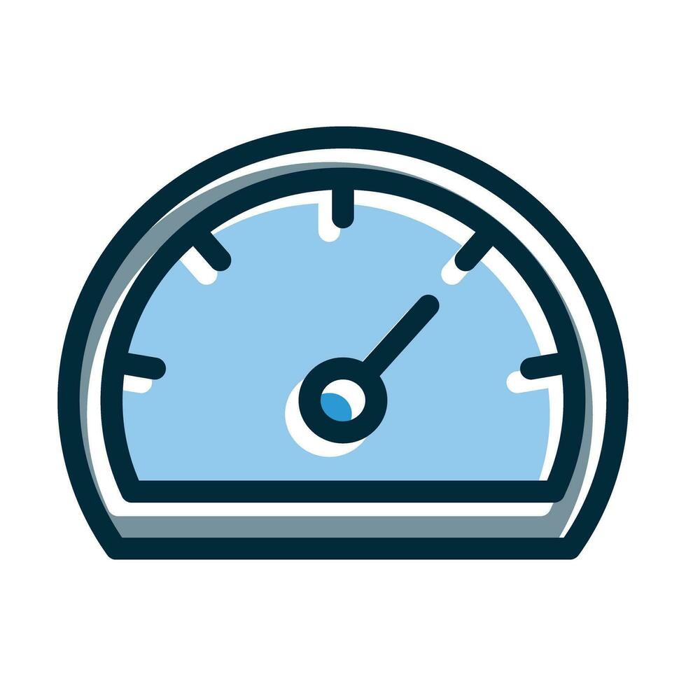 Speedometer Vector Thick Line Filled Dark Colors