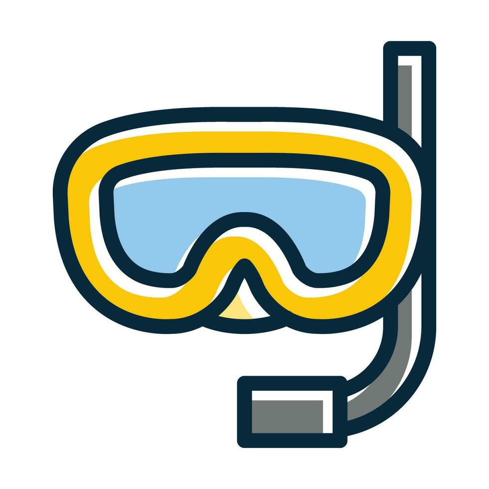Snorkel Vector Thick Line Filled Dark Colors