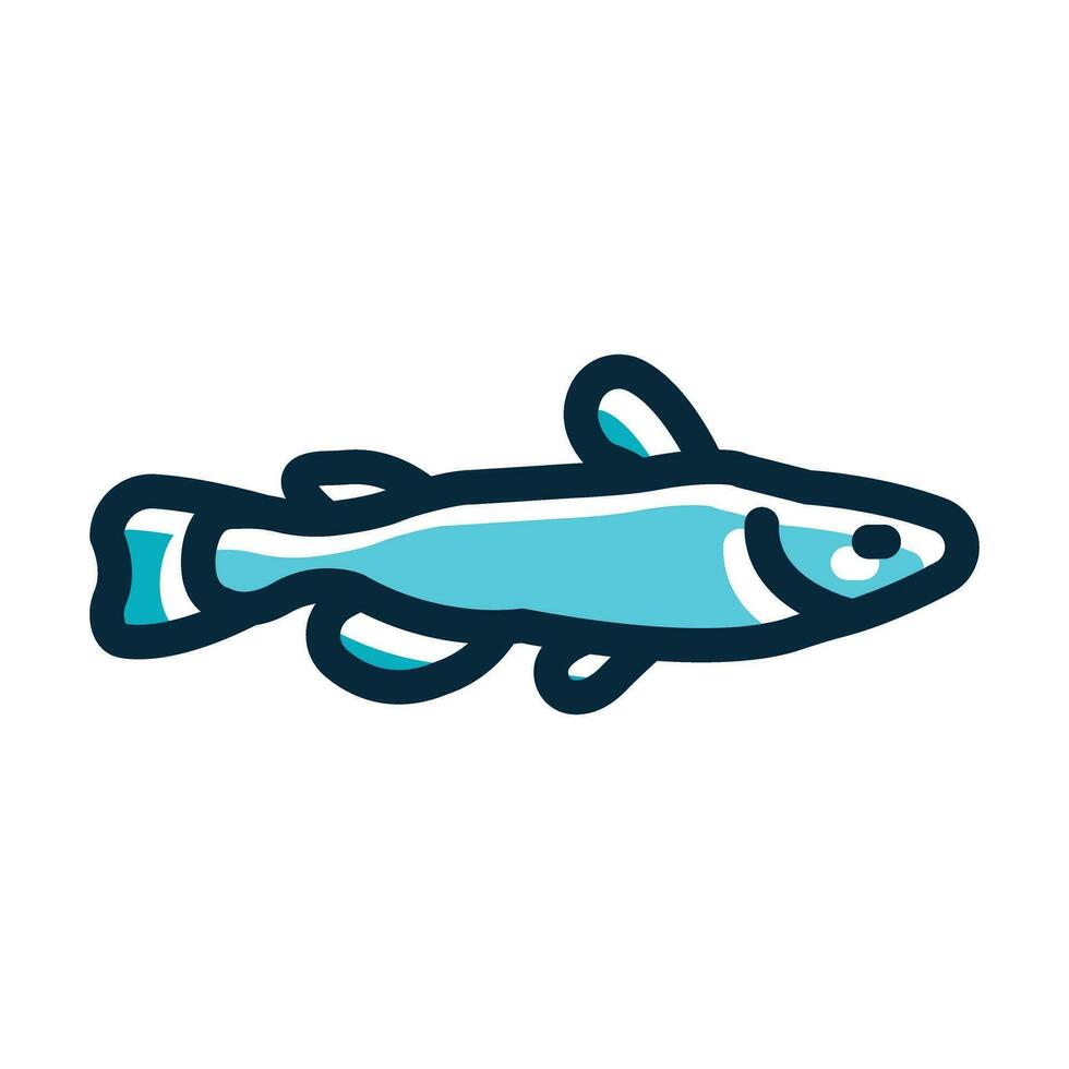 Catfish Vector Thick Line Filled Dark Colors
