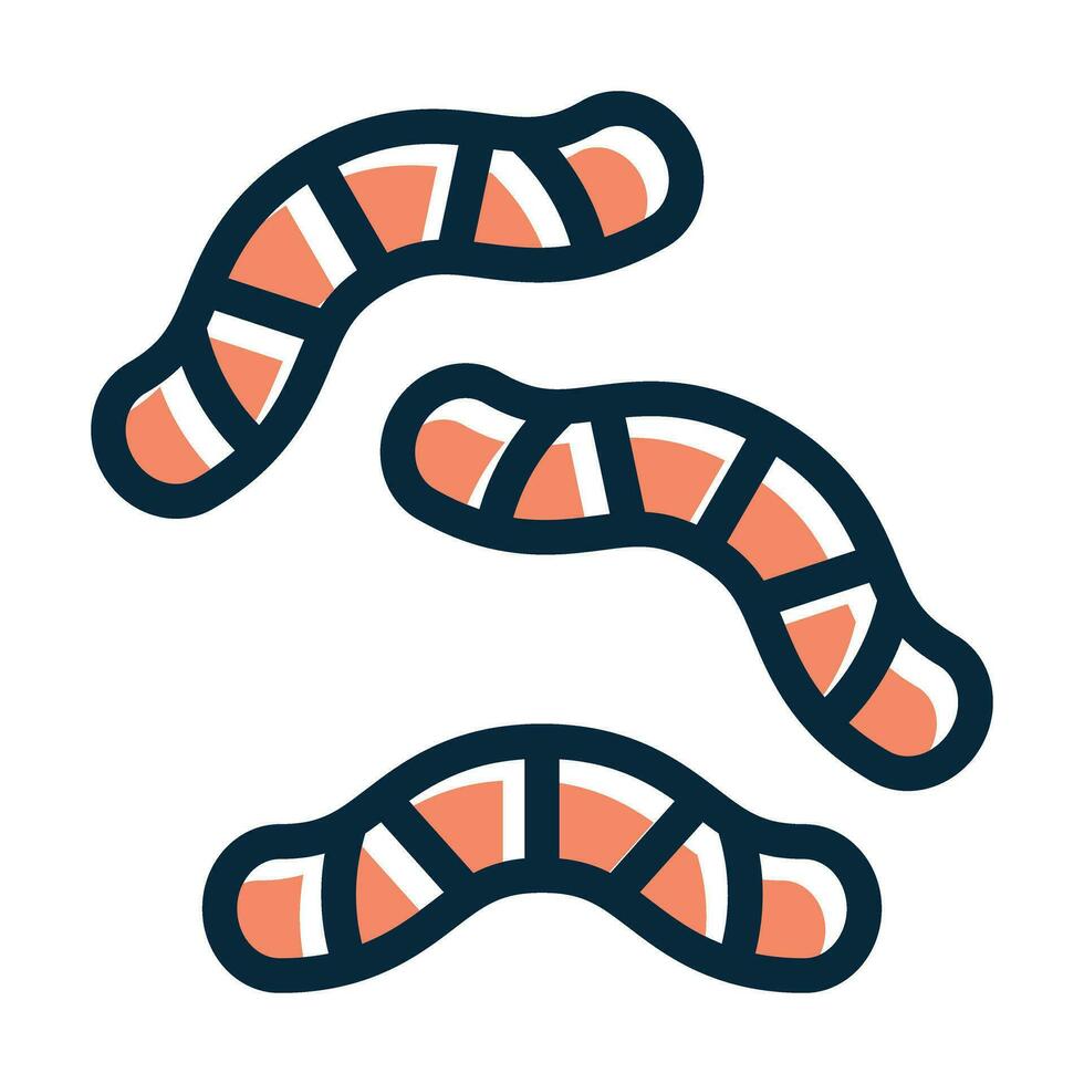 Worms Vector Thick Line Filled Dark Colors
