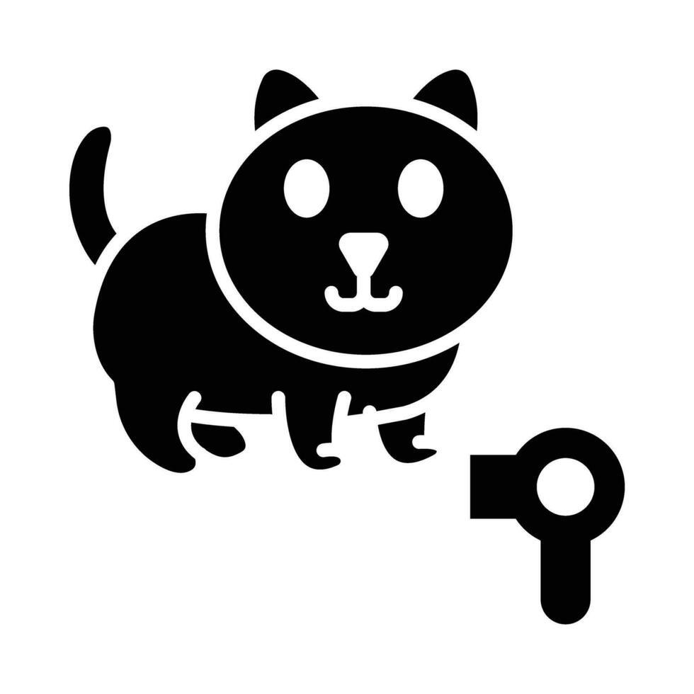 Cat Grooming Vector Glyph Icon For Personal And Commercial Use.