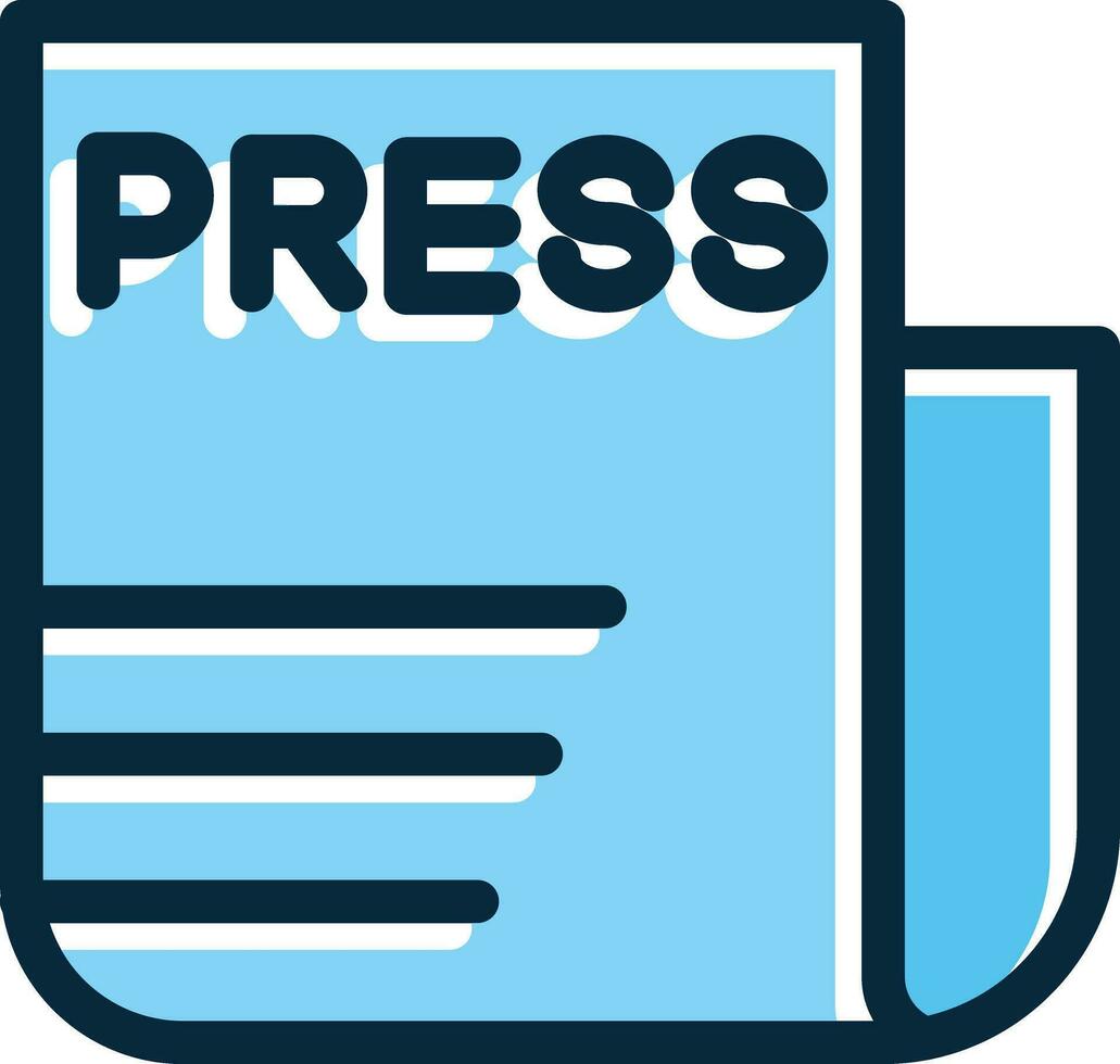 Press Releases Vector Thick Line Filled Dark Colors