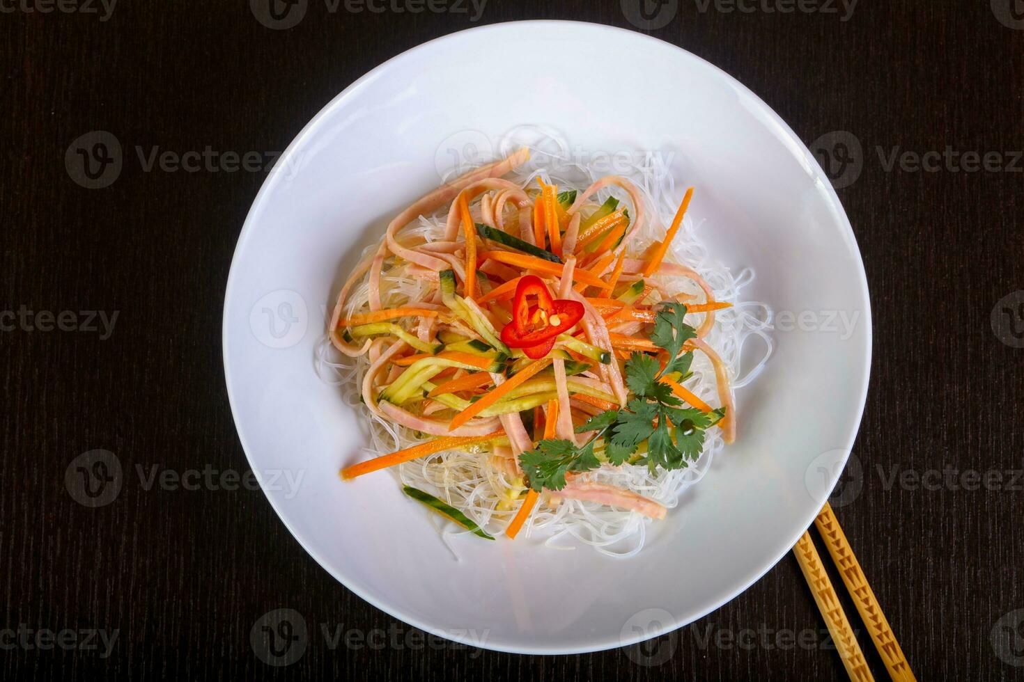 Salad vith noodle and vegetables photo