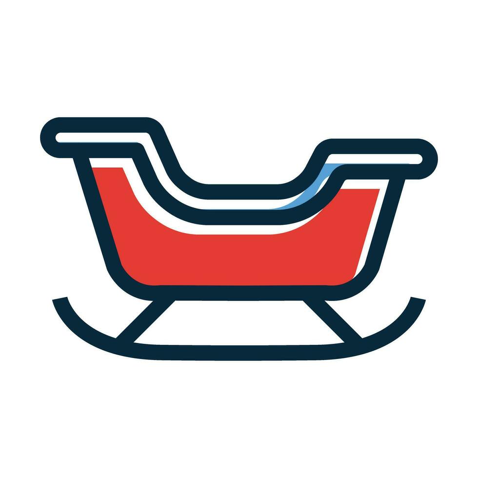Sled Vector Thick Line Filled Dark Colors