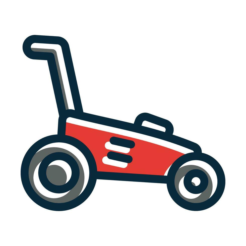 Grass Cutter Vector Thick Line Filled Dark Colors