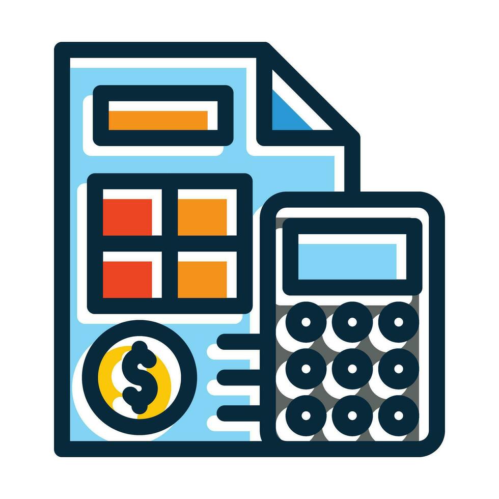 Bookkeeping Vector Thick Line Filled Dark Colors