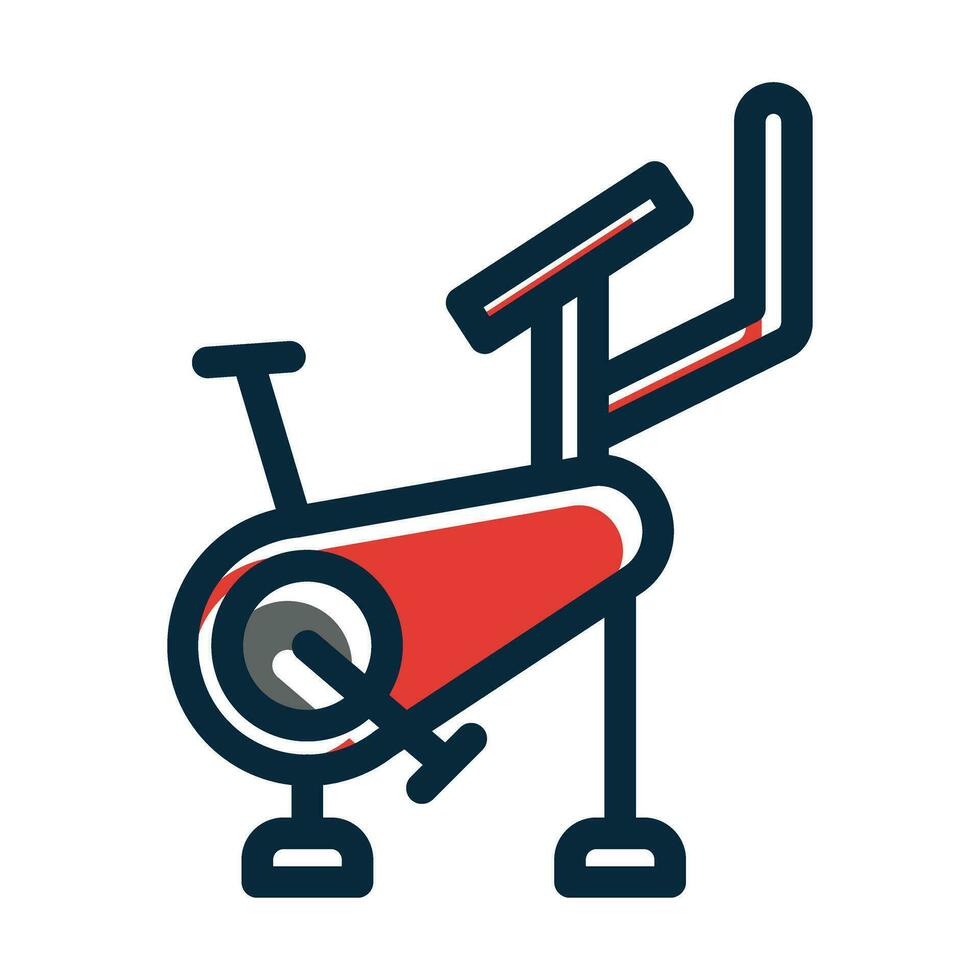 Exercising Bike Vector Thick Line Filled Dark Colors