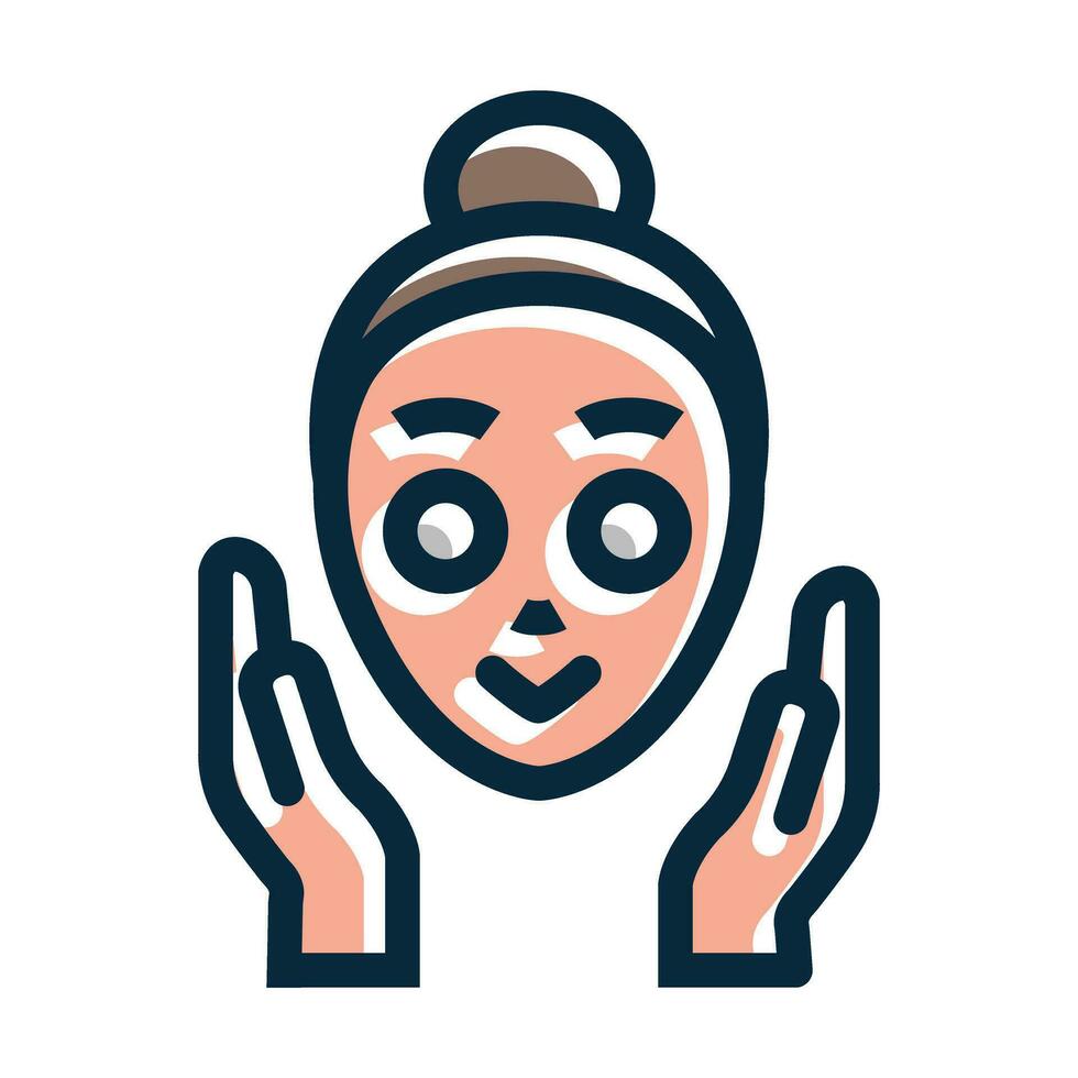 Face Treatment Vector Thick Line Filled Dark Colors