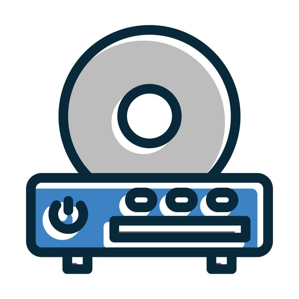 Cd Player Vector Thick Line Filled Dark Colors