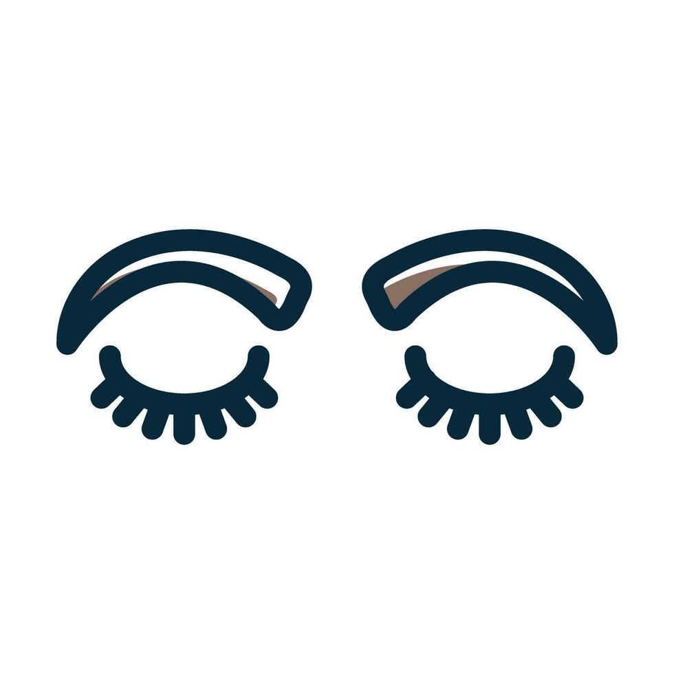 Eyebrow Vector Thick Line Filled Dark Colors