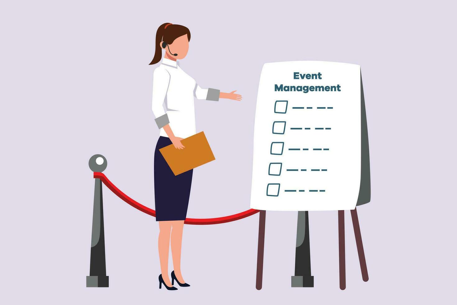 Events, scheduling, creativity. Event management concept. Colored flat vector illustration isolated.