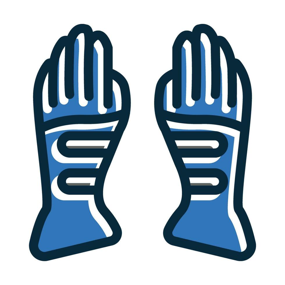 Gloves Vector Thick Line Filled Dark Colors