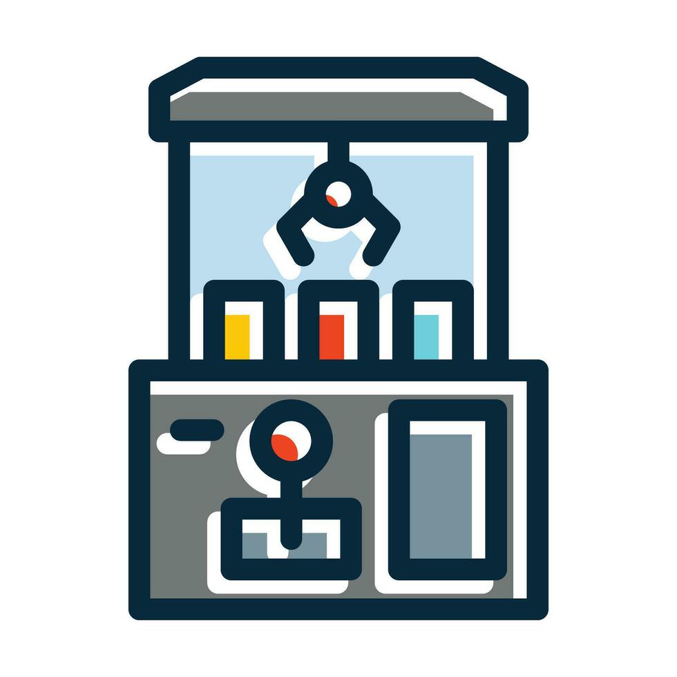Claw Machine Vector Thick Line Filled Dark Colors