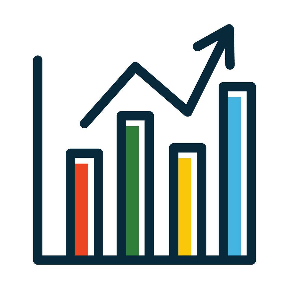 Graph Vector Thick Line Filled Dark Colors