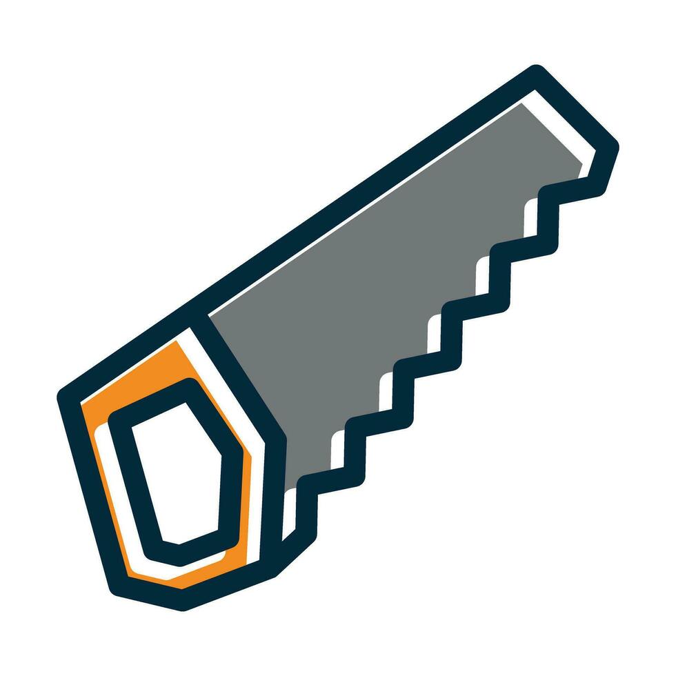 Handsaw Vector Thick Line Filled Dark Colors