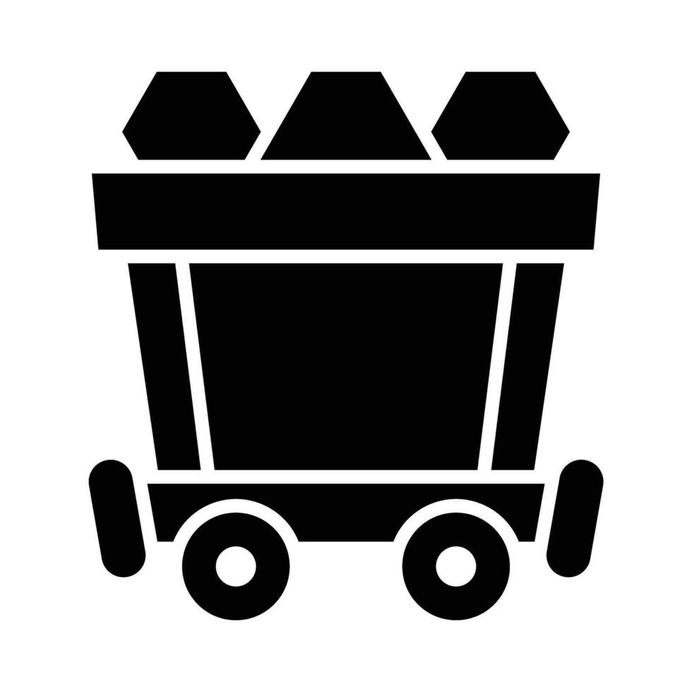 Mine Cart Vector Glyph Icon For Personal And Commercial Use.