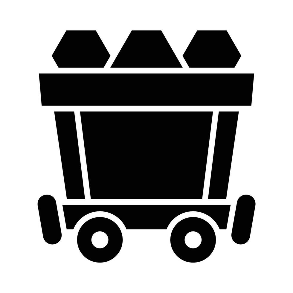 Mine Cart Vector Glyph Icon For Personal And Commercial Use.