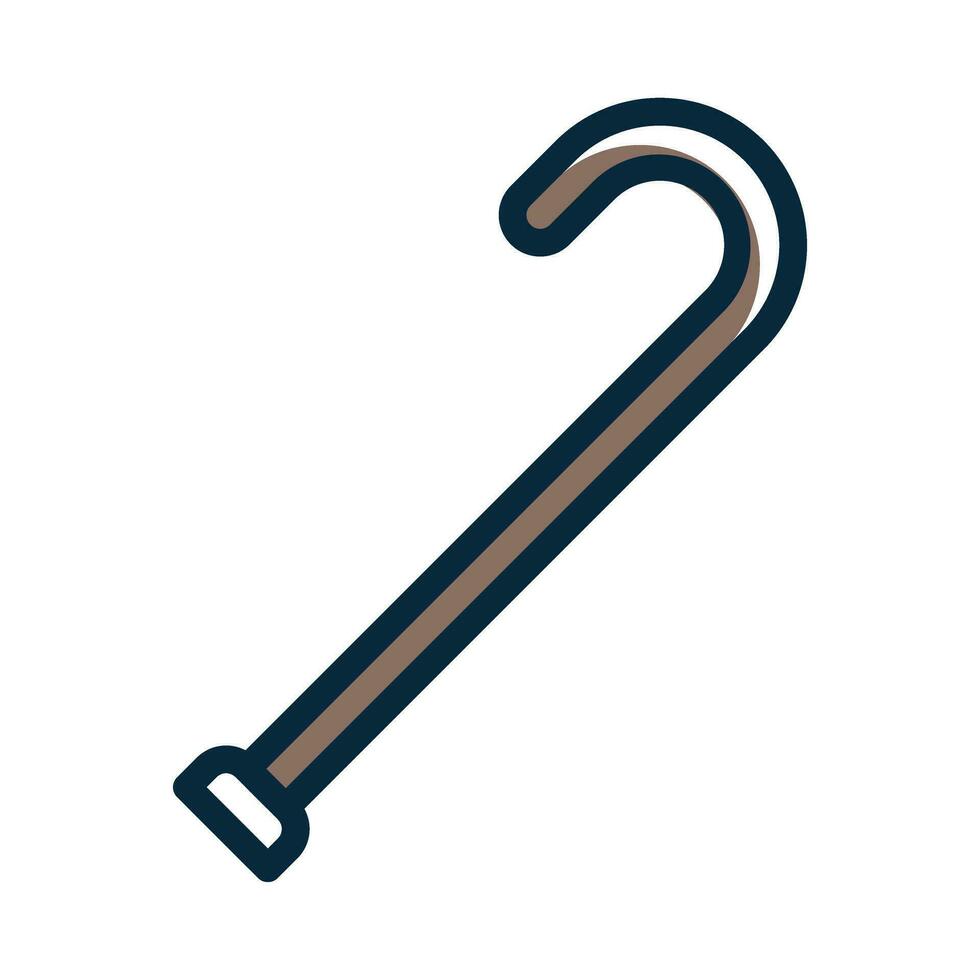 Walking Stick Vector Thick Line Filled Dark Colors