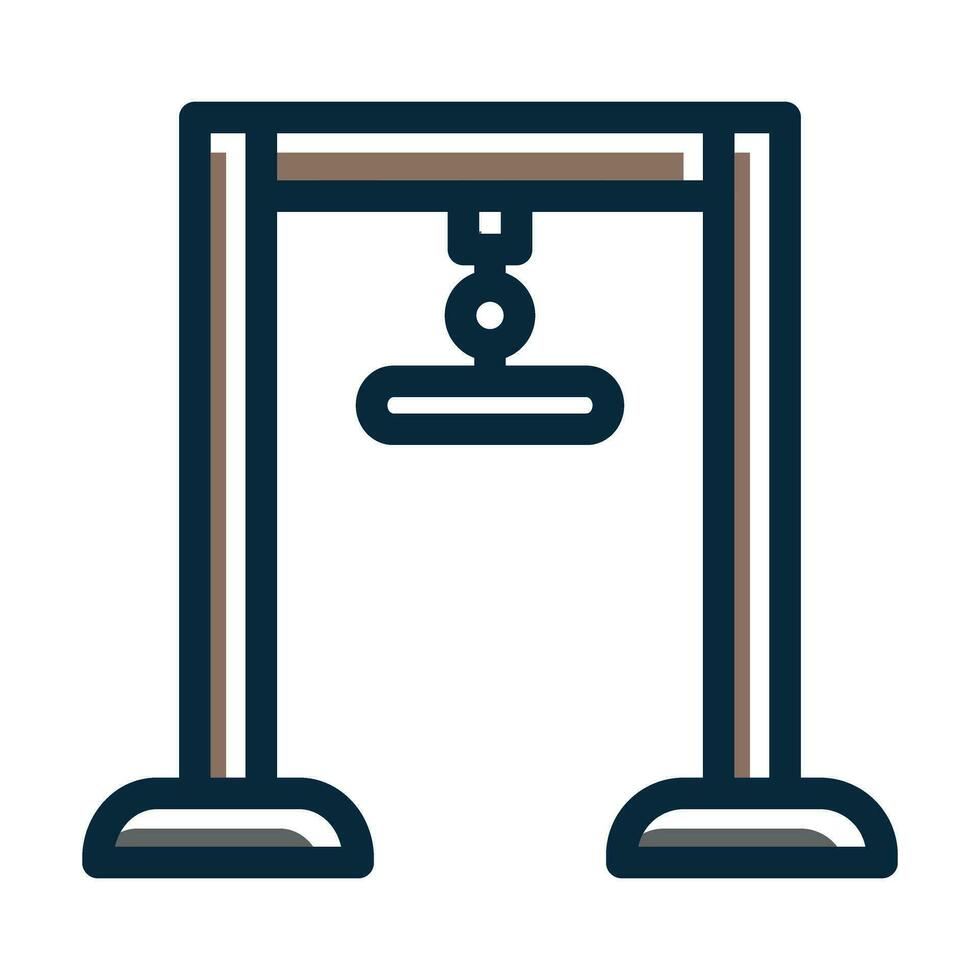 Pulley Machine Vector Thick Line Filled Dark Colors