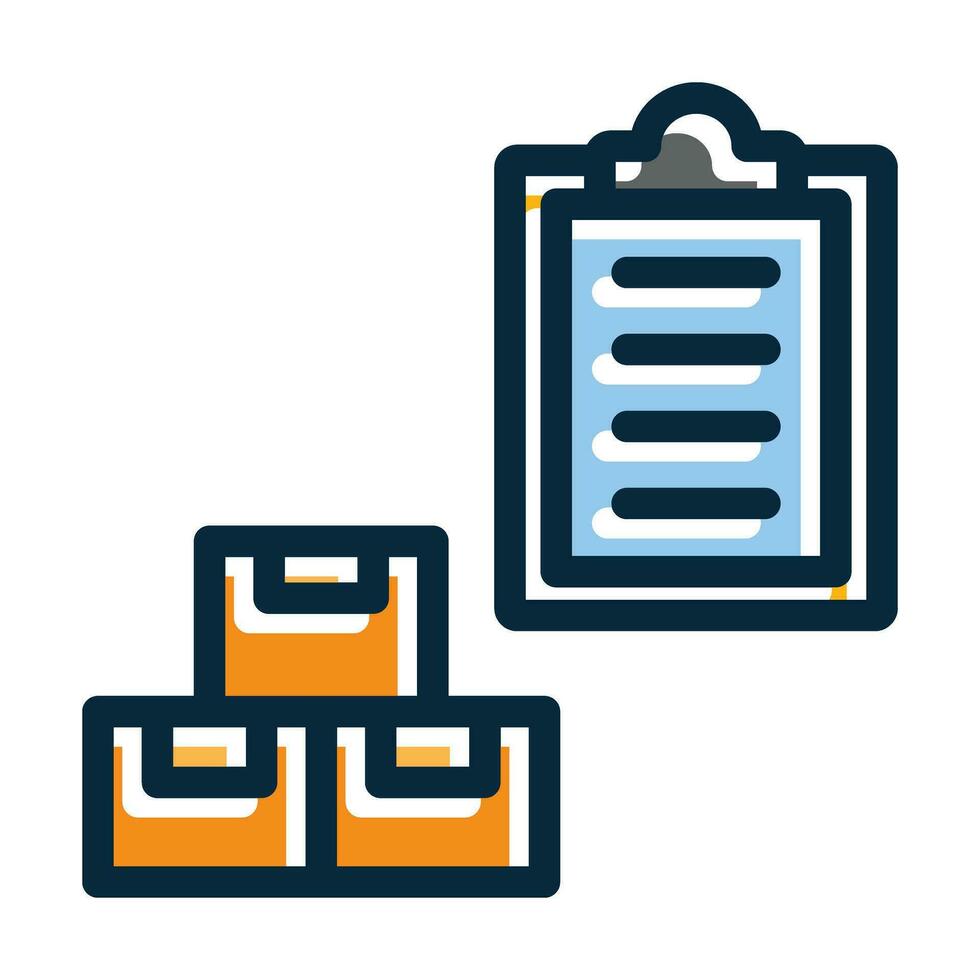 Inventory Management Vector Thick Line Filled Dark Colors